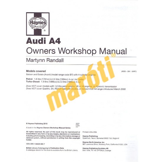 Audi A4 Petrol & Diesel (Jan 05 to Feb 08) 54