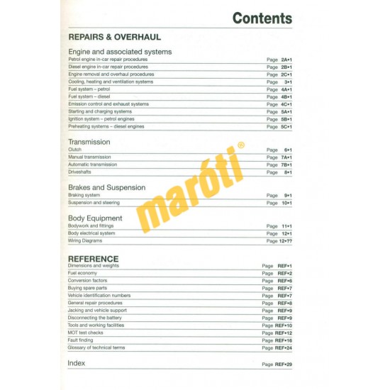 Ford Galaxy (Sept 2000 to Mar 2006 Petrol and Diesel)