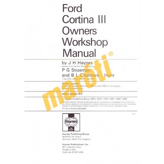 Ford Cortina Mk III 1300 & 1600 (1970 - 1976) up to P