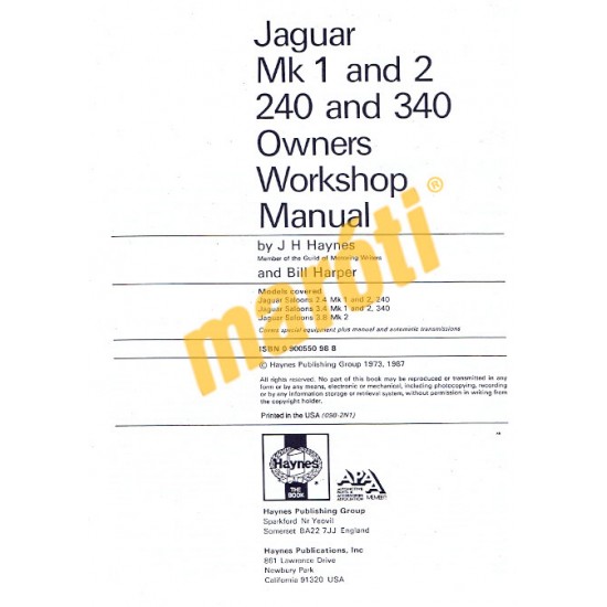 Jaguar MkI & II, 240 & 340 (1955 - 1969) up to H