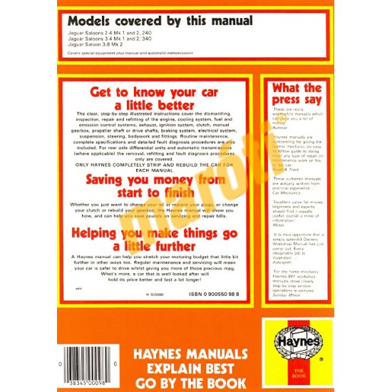 Jaguar MkI & II, 240 & 340 (1955 - 1969) up to H