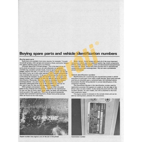 Triumph TR7 (1975 - 1982) up to Y