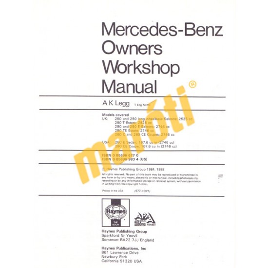 Mercedes-Benz 250 & 280 (October 1976 to 1984)