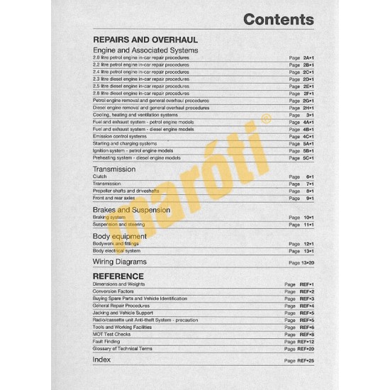Vauxhall/Opel Frontera Petrol & Diesel (1991 - Sept 98) J to S