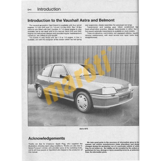 Opel Kadett Petrol (Oct 84 - Oct 91)