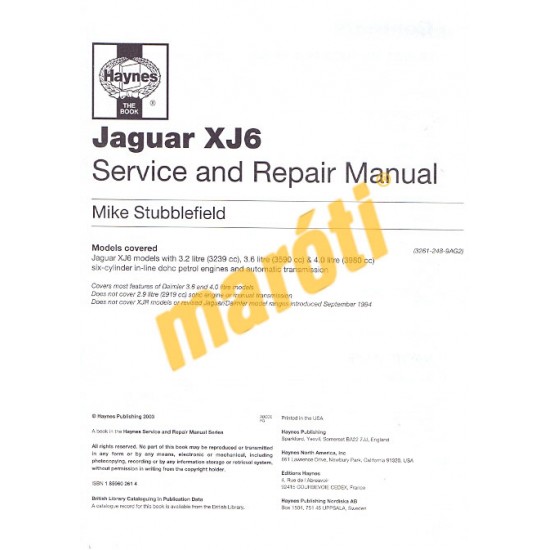 Jaguar XJ6 & Sovereign (Oct 86 - Sept 94) D to M