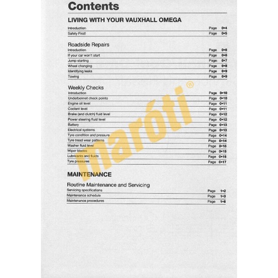 Vauxhall/Opel Omega Petrol (1994 - 1999) L to T