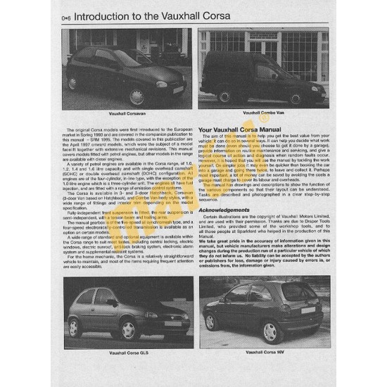 Vauxhall/Opel Corsa Petrol (Apr 97 - Oct 00) P to X