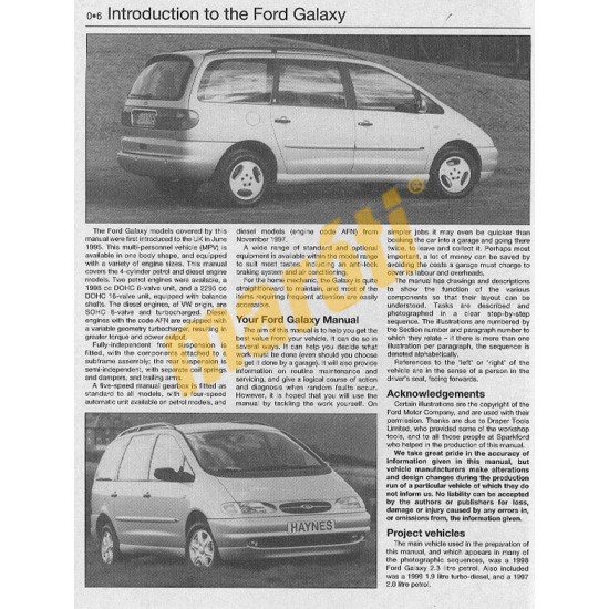 Ford Galaxy Petrol & Diesel (1995 - Aug 00) M to W