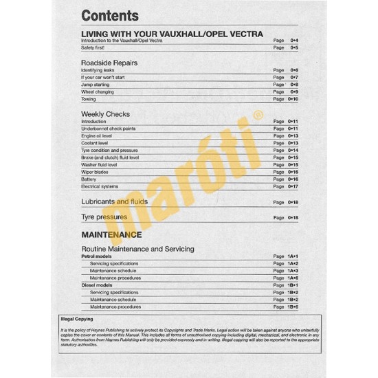 Vauxhall/Opel Vectra Petrol & Diesel (June 02 - Sept 05) 02 to 5