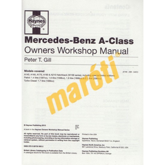 Mercedes-Benz A-Class Petrol & Diesel (1998 - 04) S to 54