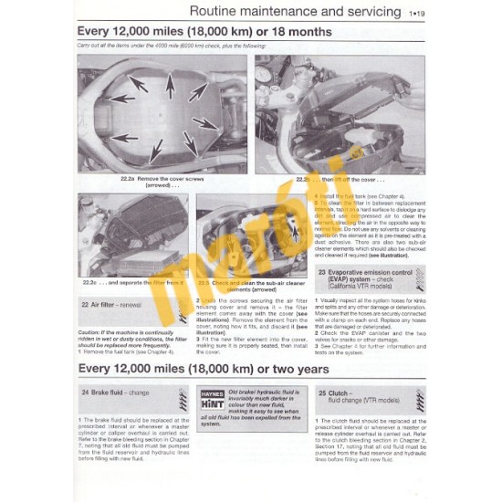 Honda VTR1000F (FireStorm, Super Hawk) 1997-2007 XL1000V Varadero (1999-2008)
