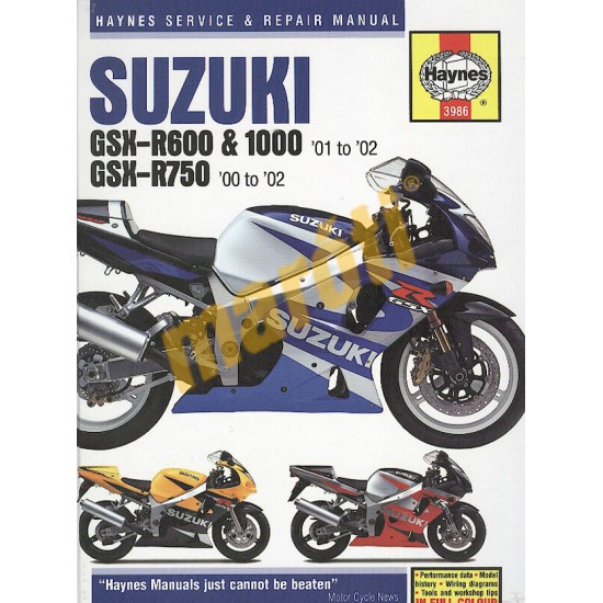 Suzuki GSX-R600 (01 - 02), GSX-R750 (00 - 02) & GSX-R1000 (01 -