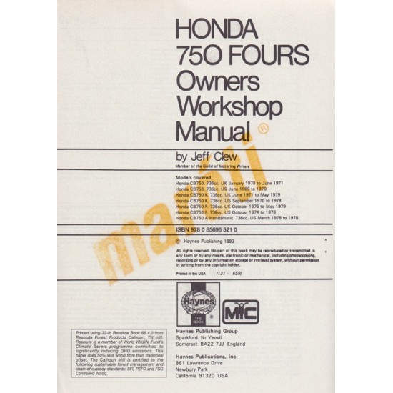 Honda CB750 sohc Four (1969 - 1979)