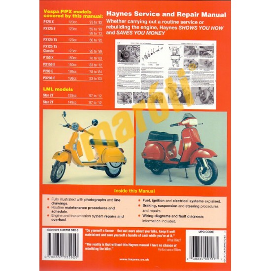 Vespa P/PX125, 150 & 200 Scooters (1978 - 09)