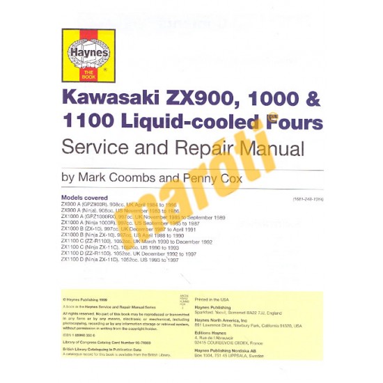 Kawasaki ZX900, 1000 & 1100 Liquid-cooled Fours (1983 - 1997)