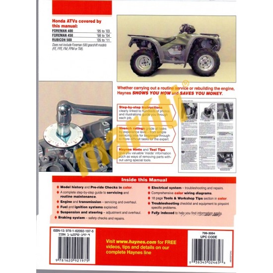 Honda Foreman and Rubicon ATVs (1995 - 11)