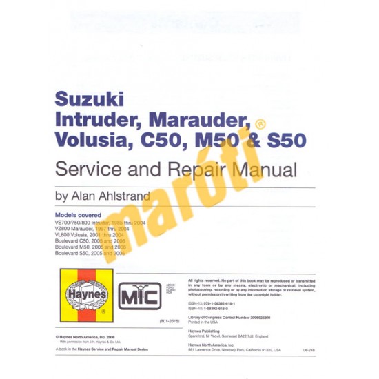 Suzuki Intruder, Marauder, Volusia & Boulevard (1985 - 09)