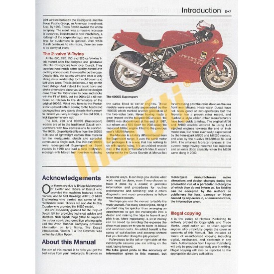 Ducati 600, 620, 750 and 900 2-valve V-Twins (1991 - 05)