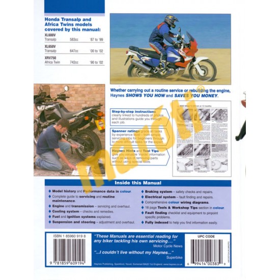 Honda XL600/650V Transalp & XRV750 Africa Twin (1987 - 2007)