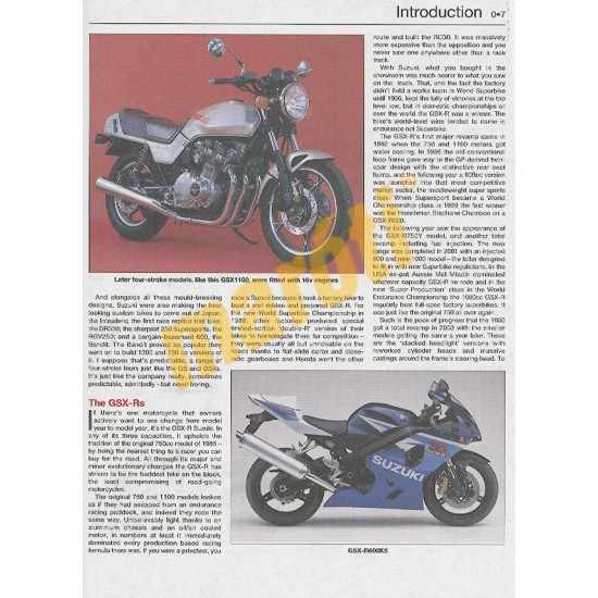 Suzuki GSX-R600/750 (04 - 05) & GSX-R1000 (03 - 06)