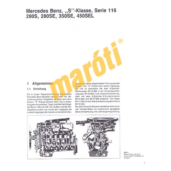 Mercedes S-KLasse Serie 116 1972-től (Javítási kézikönyv)