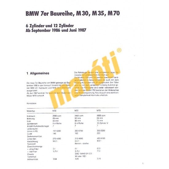 BMW 7er Reihe 1986-1987 (Javítási kézikönyv)