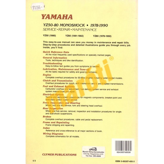 Yamaha YZ50-80 Monoshock (1978-1990)
