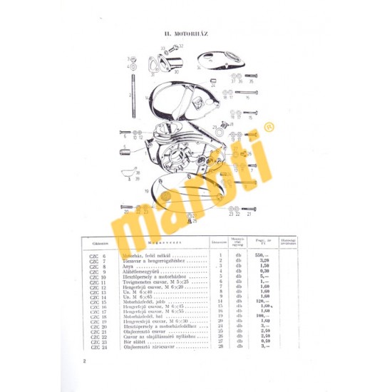 Czetka 125-150 ccm - Motorkerékpár alkatrészek
