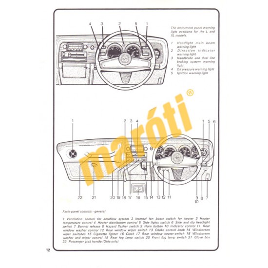 Ford Capri II Owners handbook