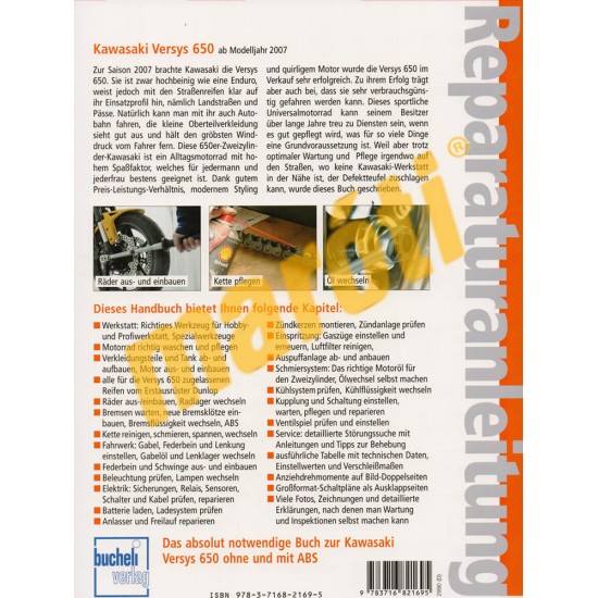 Kawasaki Versys 650 ccm (Javítási kézikönyv)