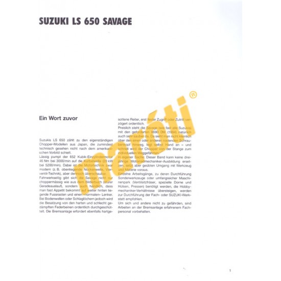 Suzuki LS 650 Savage (Javítási kézikönyv)