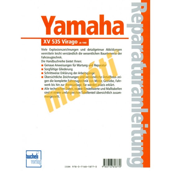 Yamaha XV 535 Virago 1988-tól (Javítási kézikönyv)