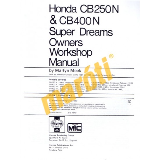 Honda CB250 & CB400N Super Dreams (78 - 84)