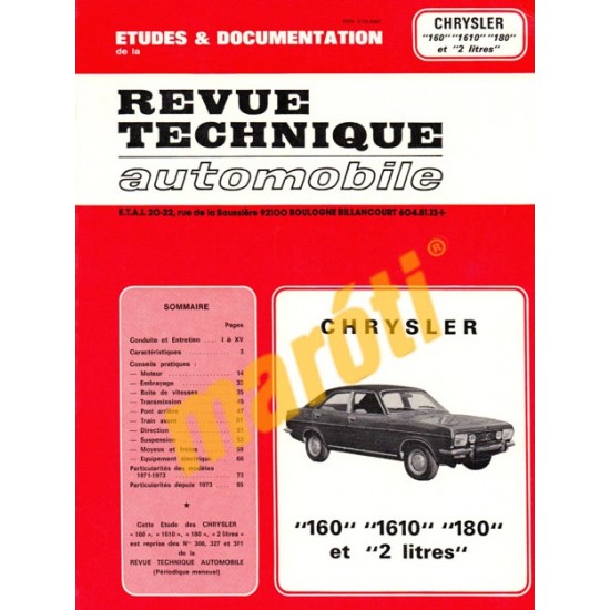 Chrysler 160, 1610, 180 (javítási kézikönyv)