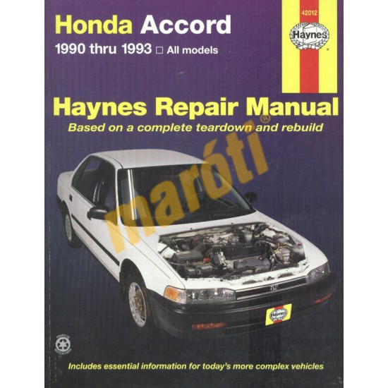 Honda Accord 1990-1993 (javítási kézikönyv)