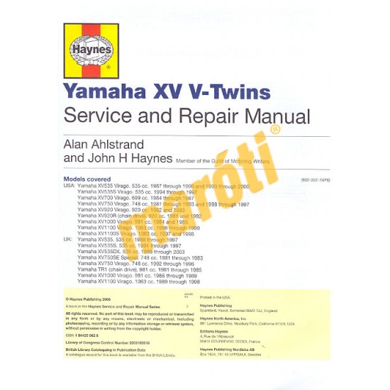 Yamaha XV (Virago) V-Twins (81 - 03)