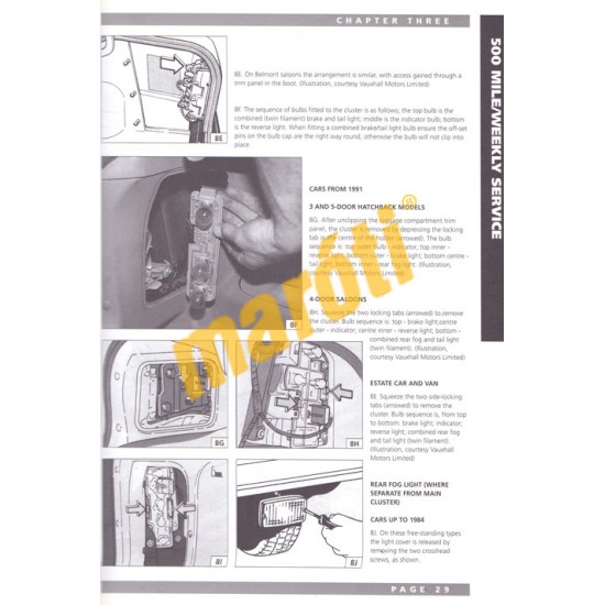 Opel Astra Service Guide and Owners Manual 1980-1995 (javítási útmutató)