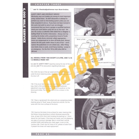 Opel Astra Service Guide and Owners Manual 1980-1995 (javítási útmutató)