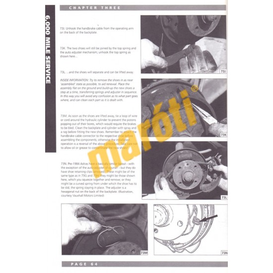Opel Astra Service Guide and Owners Manual 1980-1995 (javítási útmutató)