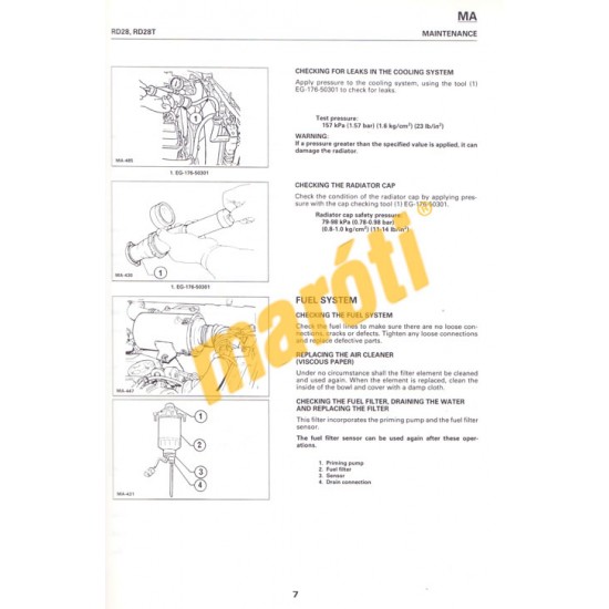 Nissan Model RD Series Diesel Engine Service Manual 1989 (javítási kézikönyv)