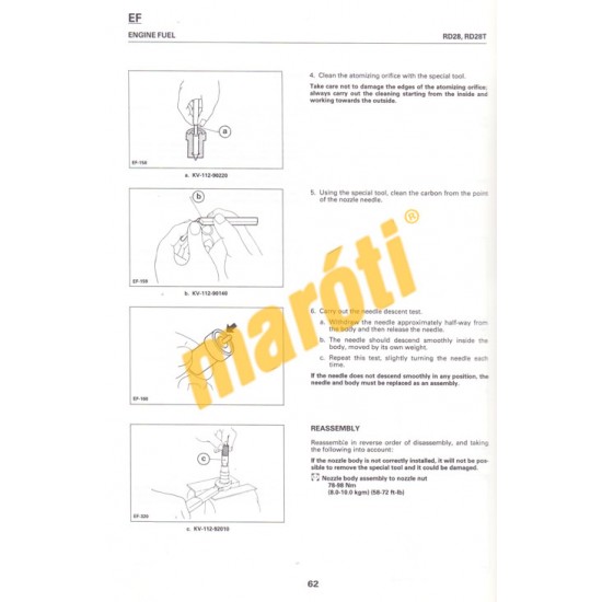 Nissan Model RD Series Diesel Engine Service Manual 1989 (javítási kézikönyv)