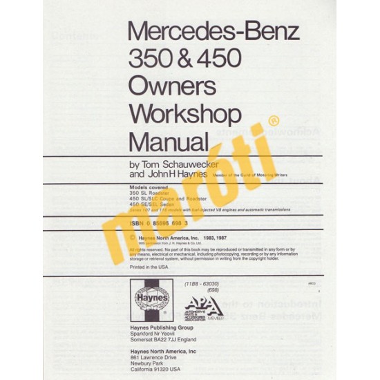 Mercedes-Benz 350 & 450 1971-1980 Repair Manual
