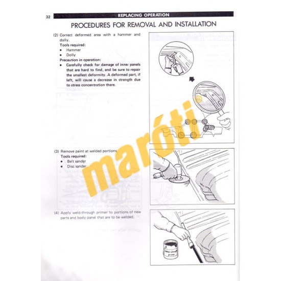 Nissan Prairie Model M10 Series Body Repair Manual 1983 (javítási kézikönyv)