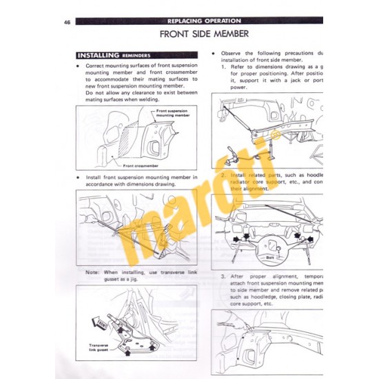 Nissan Prairie Model M10 Series Body Repair Manual 1983 (javítási kézikönyv)