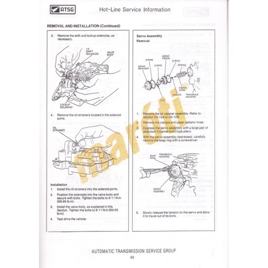 Ford F4EAT Escort - Tracer Techtran Manual