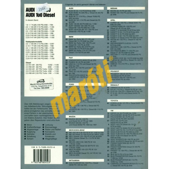 Audi 100/200 und Diesel 1982-től 1990-ig Audi 100/200 und Diesel 1982-től 1990-ig