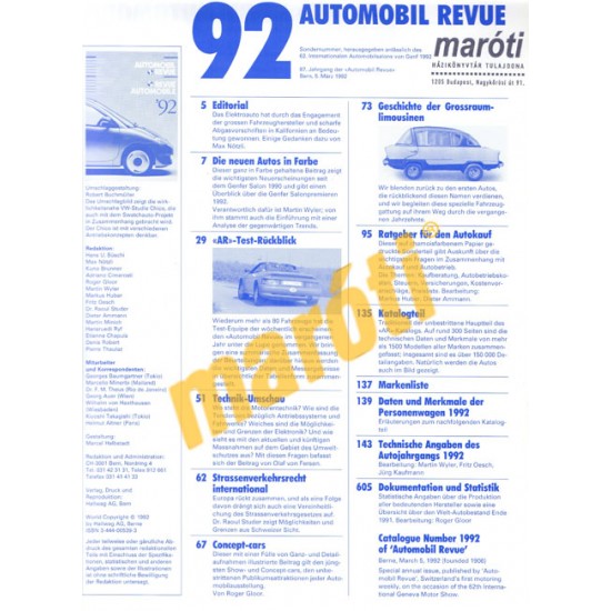 Automobil Revue 1992