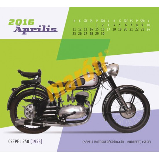 Magyar veterán motorkerékpárok naptár (2016)
