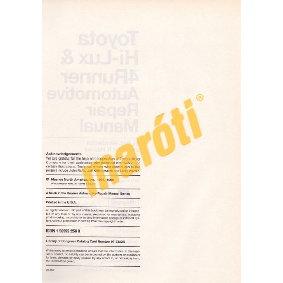 Toyota Hi-Lux & 4Runner (petrol)